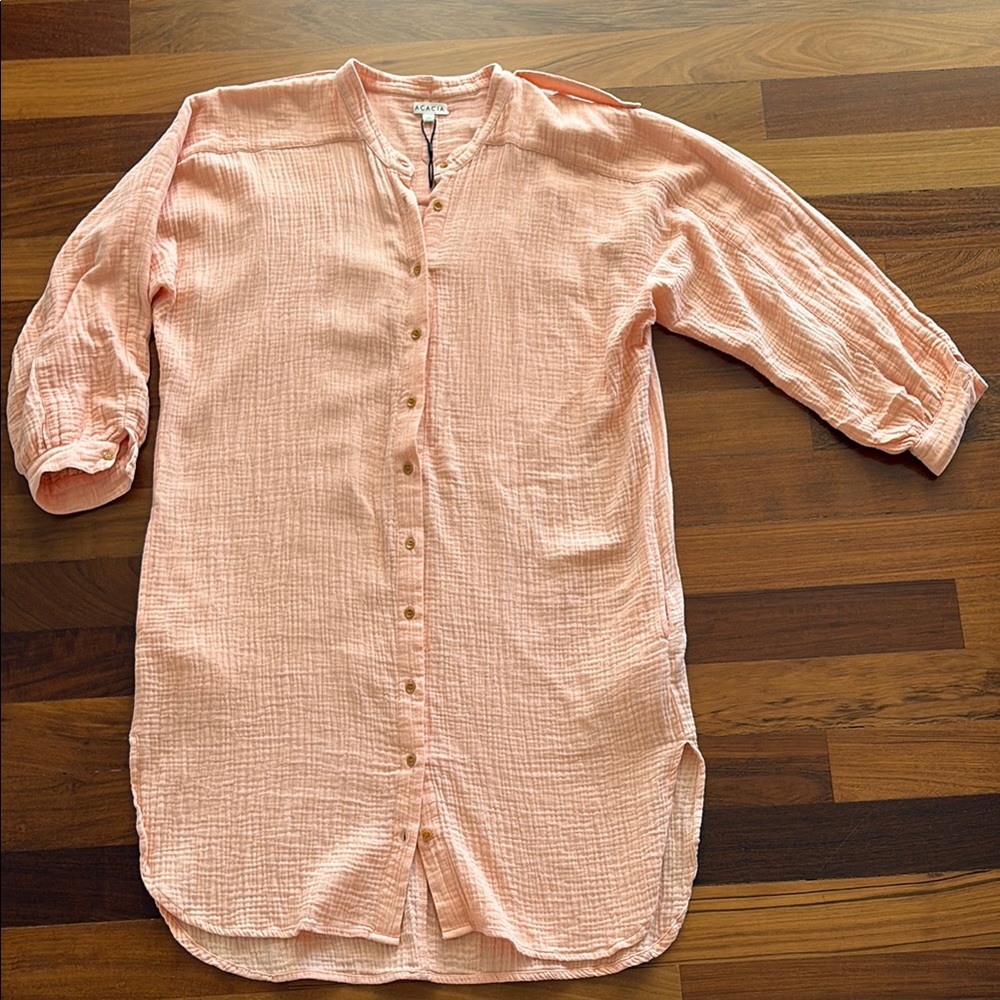 Acacia Swimwear Peach Shirt Dress